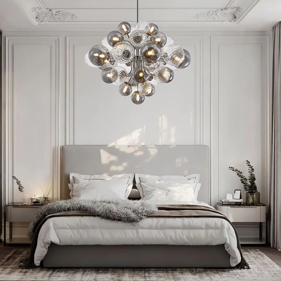 (OpenBox) Cluster Glass Globe Bubble Chandelier 23.6"/31.5" Wide Large Chandelier