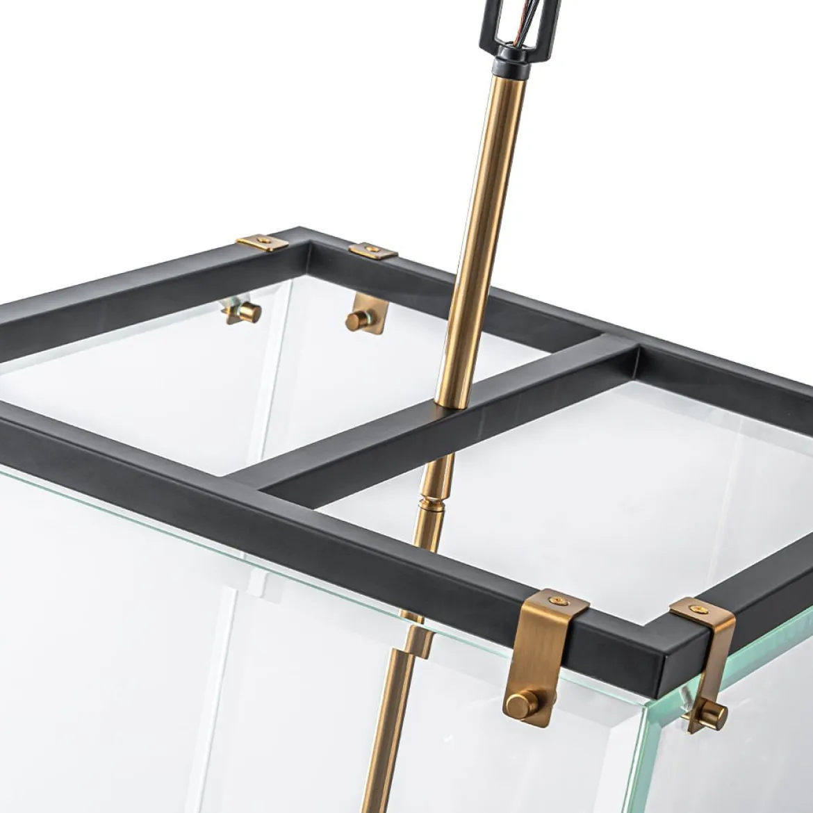 (OpenBox) Contemporary Glass Wide Square Lantern Pendant Chandelier