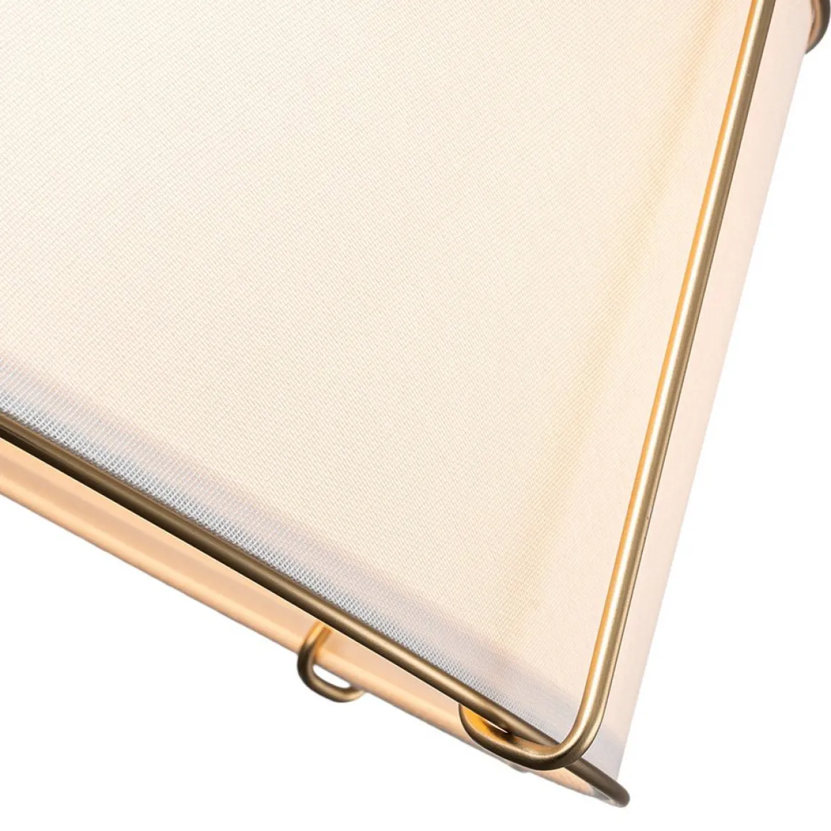 (OpenBox) Contemporary Wide Linen Drum Brass Semi Flush Mount