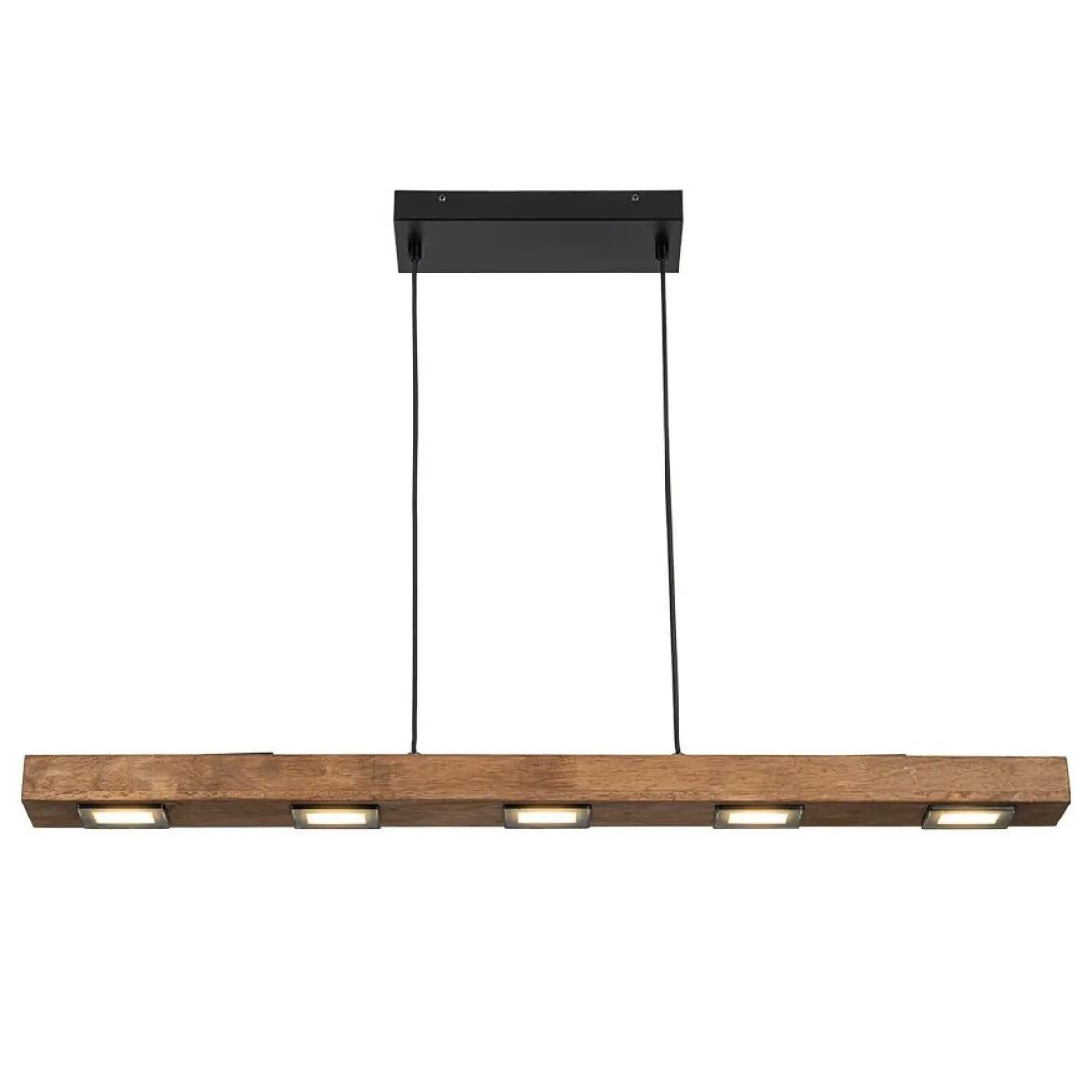 (OpenBox) Dimmable LED Linear Oak Wood Kitchen Island Pendant