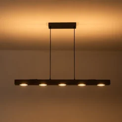 (OpenBox) Dimmable LED Linear Oak Wood Kitchen Island Pendant