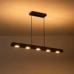 (OpenBox) Dimmable LED Linear Oak Wood Kitchen Island Pendant