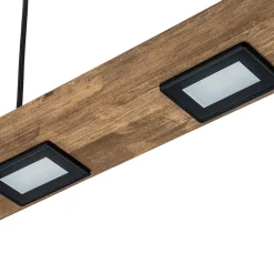 (OpenBox) Dimmable LED Linear Oak Wood Kitchen Island Pendant