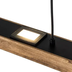 (OpenBox) Dimmable LED Linear Oak Wood Kitchen Island Pendant