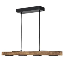 (OpenBox) Dimmable LED Linear Oak Wood Kitchen Island Pendant
