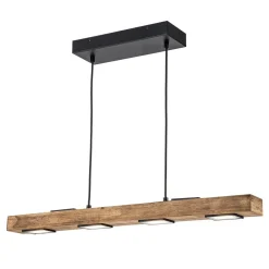 (OpenBox) Dimmable LED Linear Oak Wood Kitchen Island Pendant