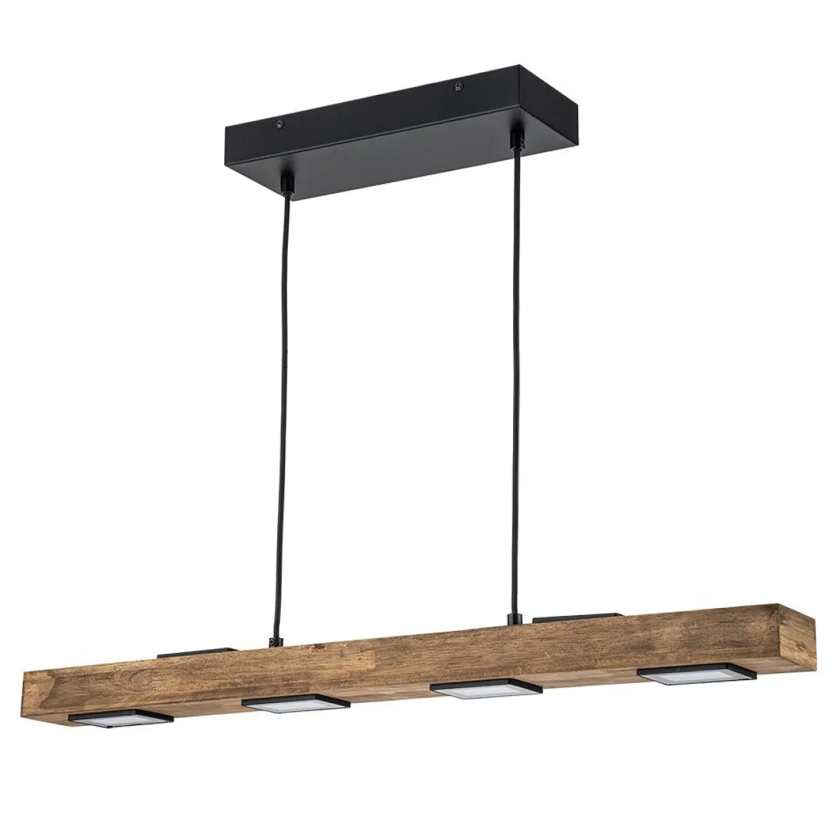 (OpenBox) Dimmable LED Linear Oak Wood Kitchen Island Pendant