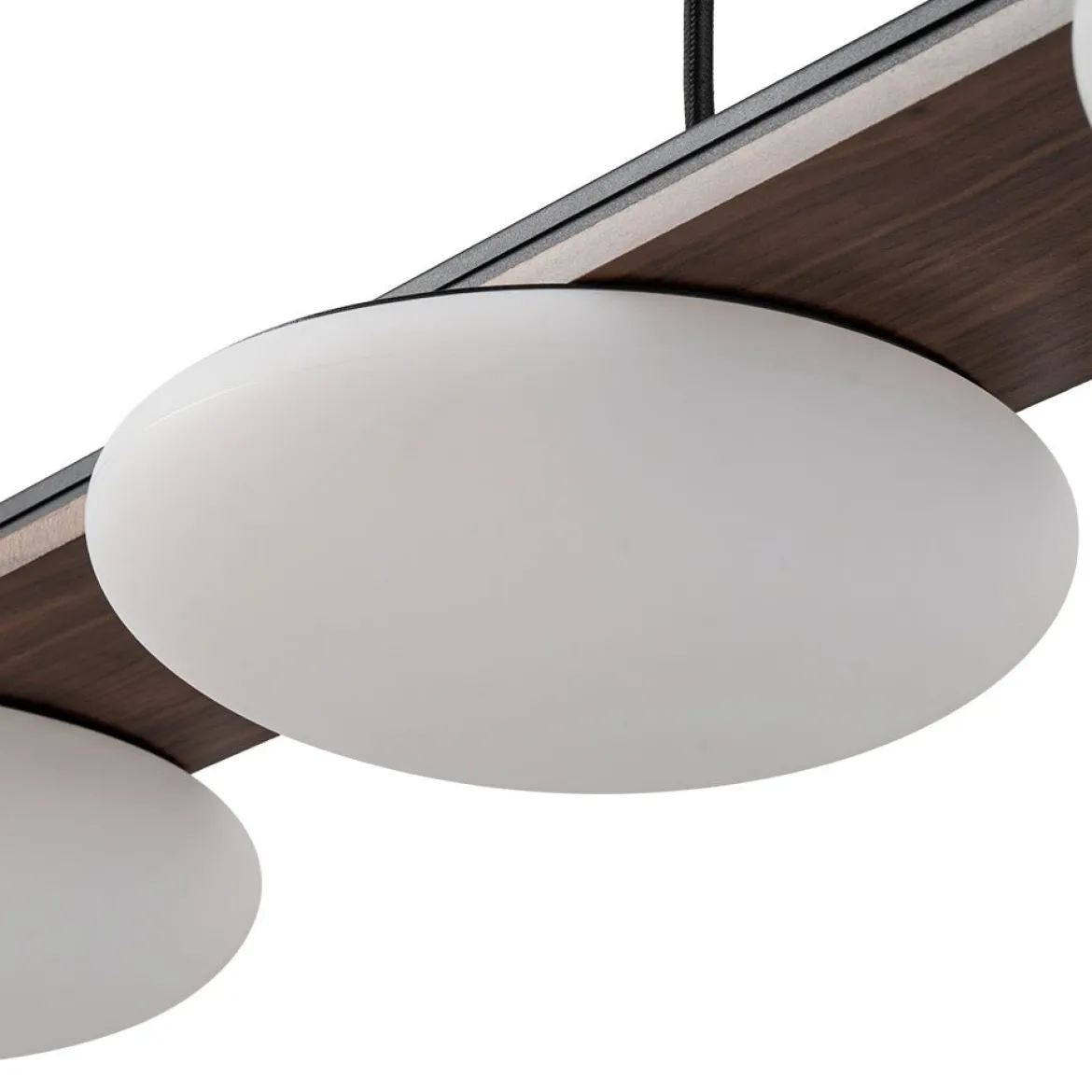 (OpenBox) Dimmable LED Walnut Wood Grain Linear Island Chandelier