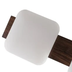 (OpenBox) Dimmable LED Walnut Wood Grain Linear Island Chandelier