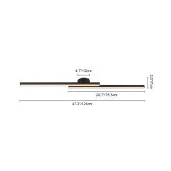 (OpenBox) Dimmable 2-Light Long Strip Linear LED Flush Mount
