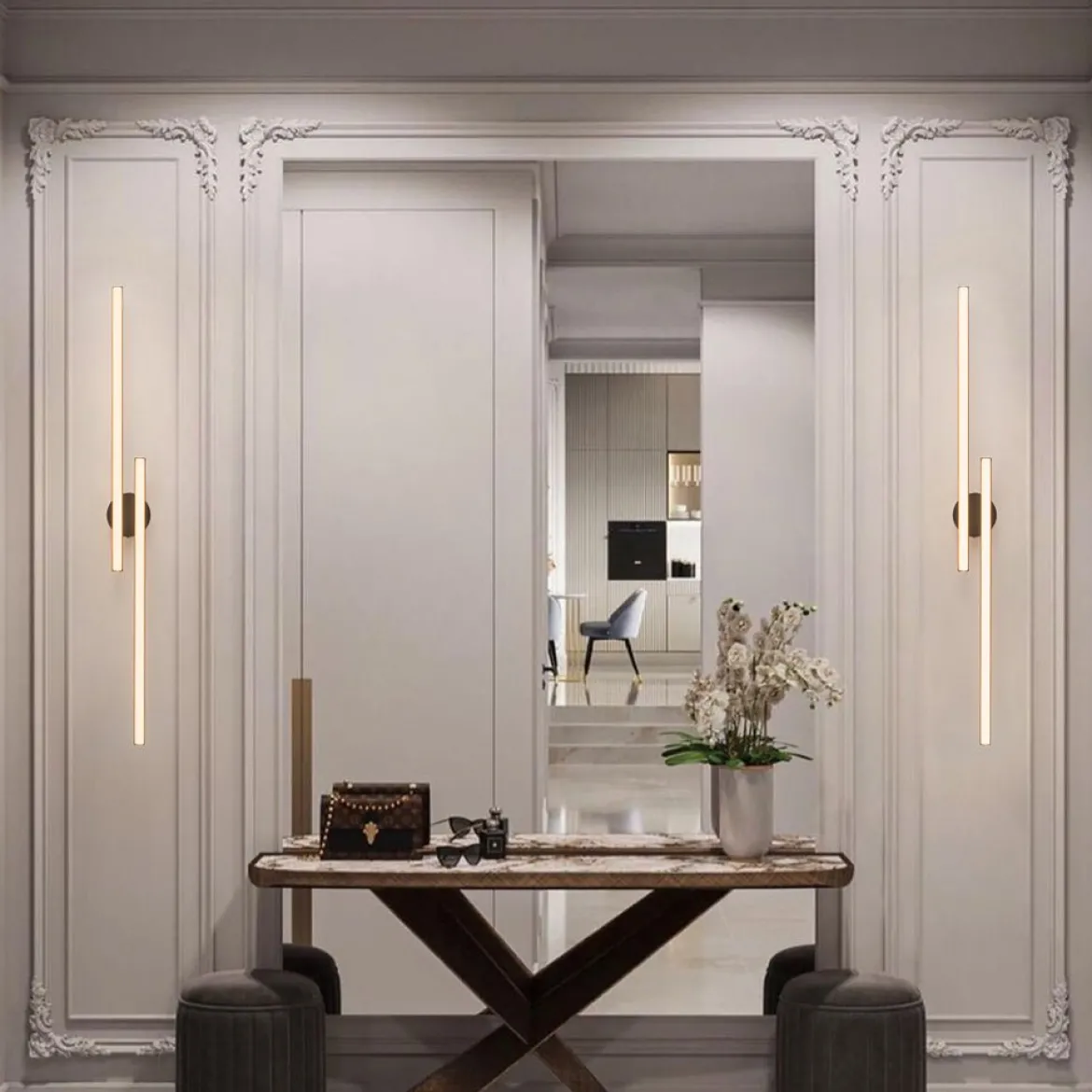 (OpenBox) Dimmable 2-Light Long Strip Linear LED Flush Mount