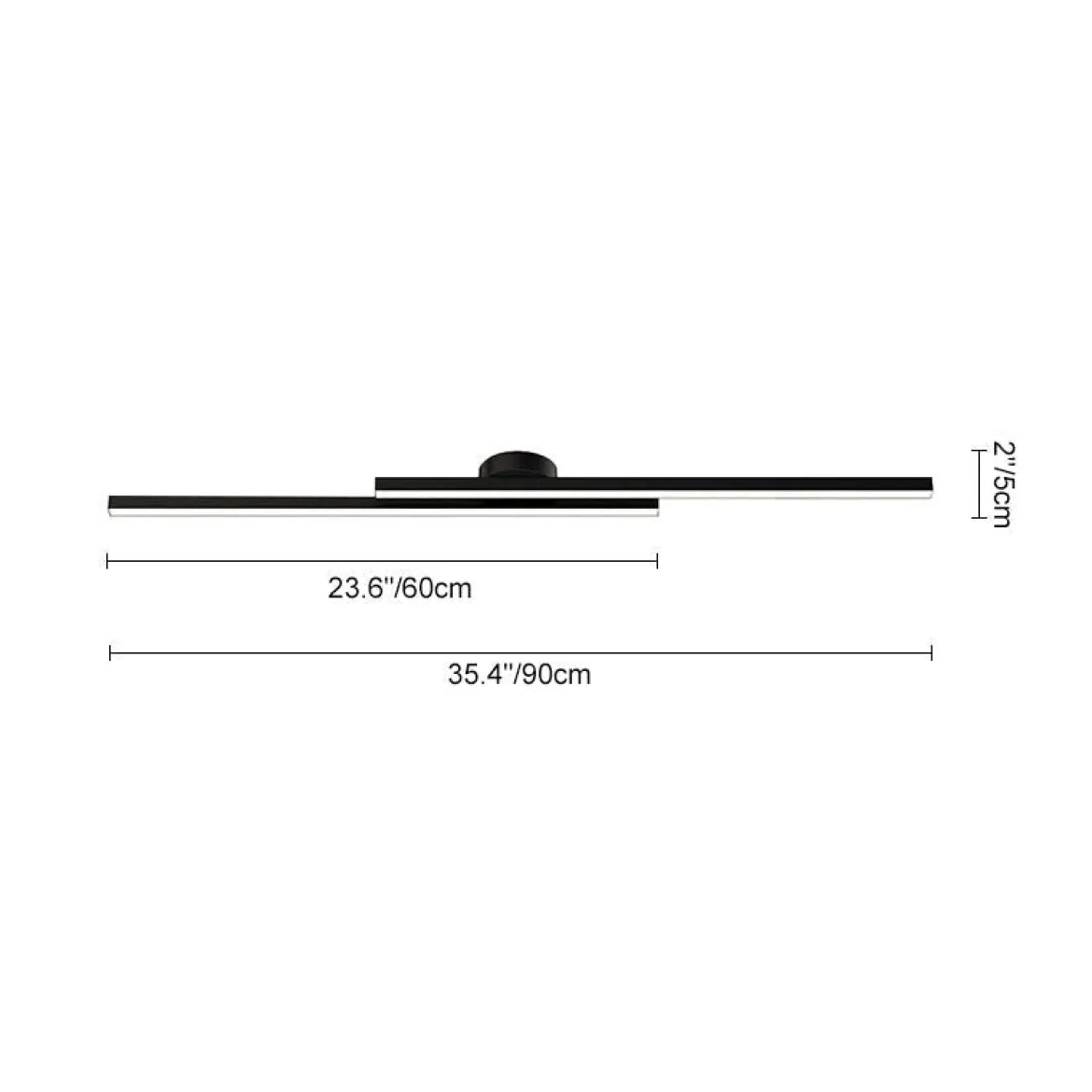 (OpenBox) Dimmable 2-Light Long Strip Linear LED Flush Mount
