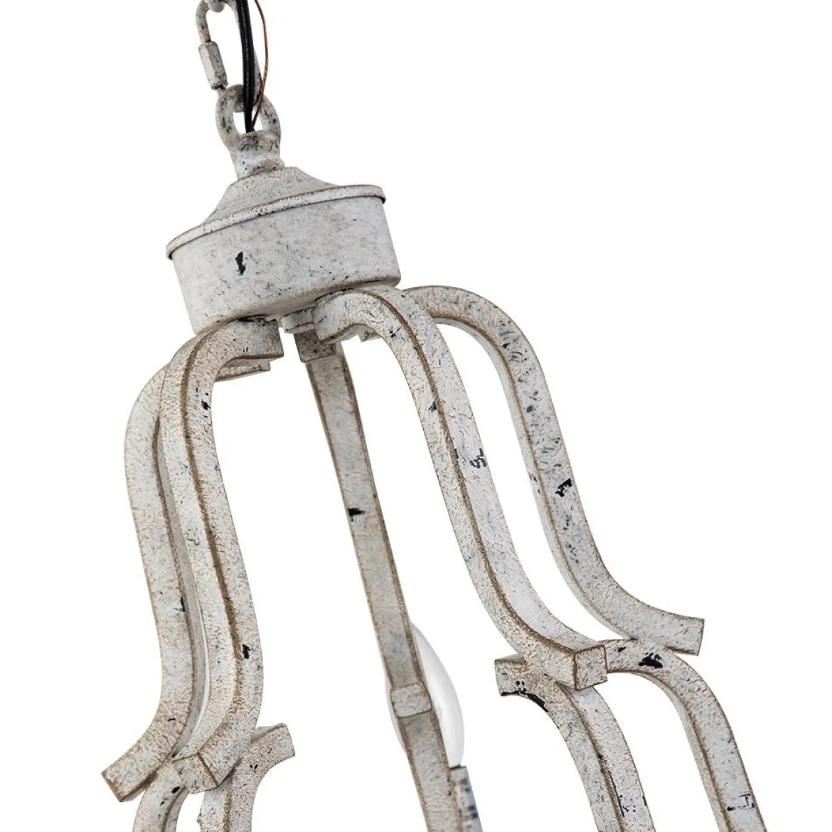 (OpenBox) Distressed White Shabby Chic Candle Style Chandelier