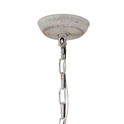 (OpenBox) Distressed White Shabby Chic Candle Style Chandelier
