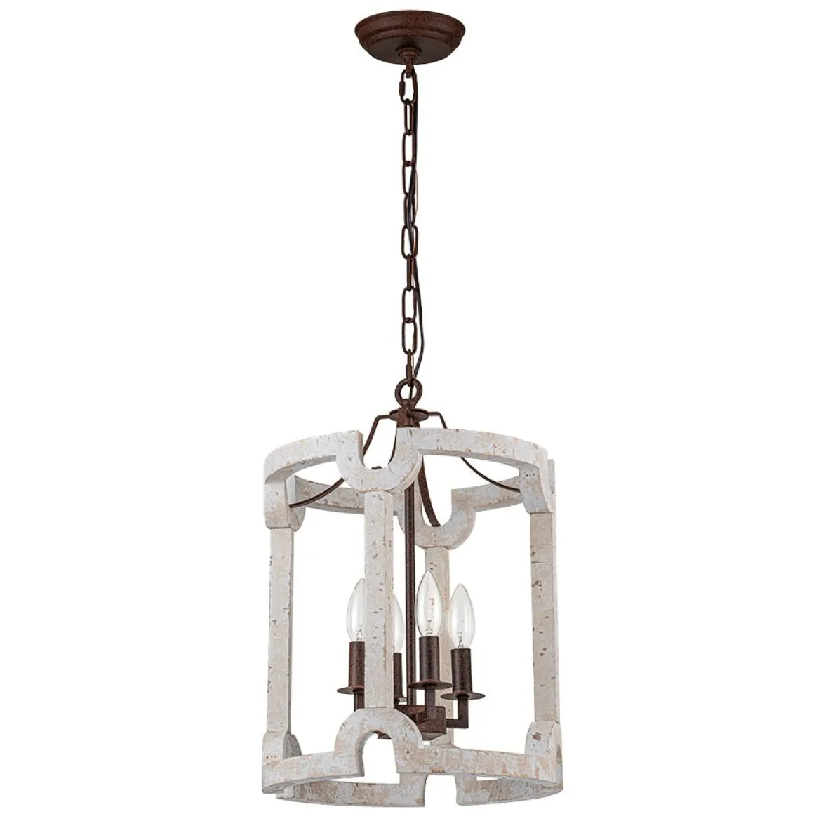 (OpenBox) Farmhouse Wood Cylinder Pendant Light