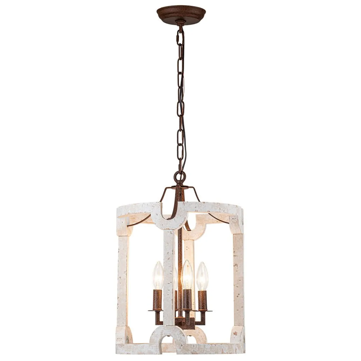 (OpenBox) Farmhouse Wood Cylinder Pendant Light