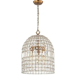 (OpenBox) French Antique Brass Crystal Cage Chandelier