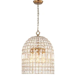 (OpenBox) French Antique Brass Crystal Cage Chandelier