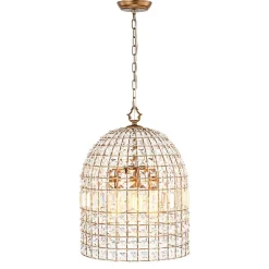 (OpenBox) French Antique Brass Crystal Cage Chandelier