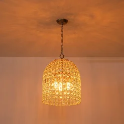 (OpenBox) French Antique Brass Crystal Cage Chandelier