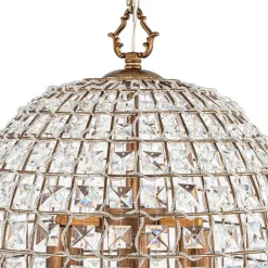 (OpenBox) French Antique Brass Crystal Cage Chandelier