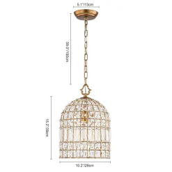 (OpenBox) French Antique Brass Crystal Cage Chandelier