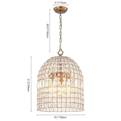 (OpenBox) French Antique Brass Crystal Cage Chandelier