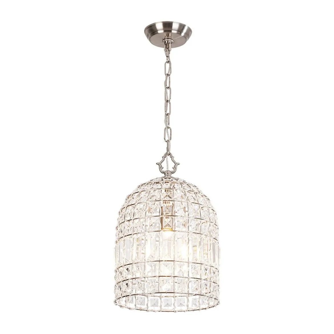 (OpenBox) French Antique Brass Crystal Cage Chandelier