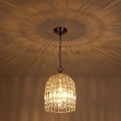 (OpenBox) French Antique Brass Crystal Cage Chandelier