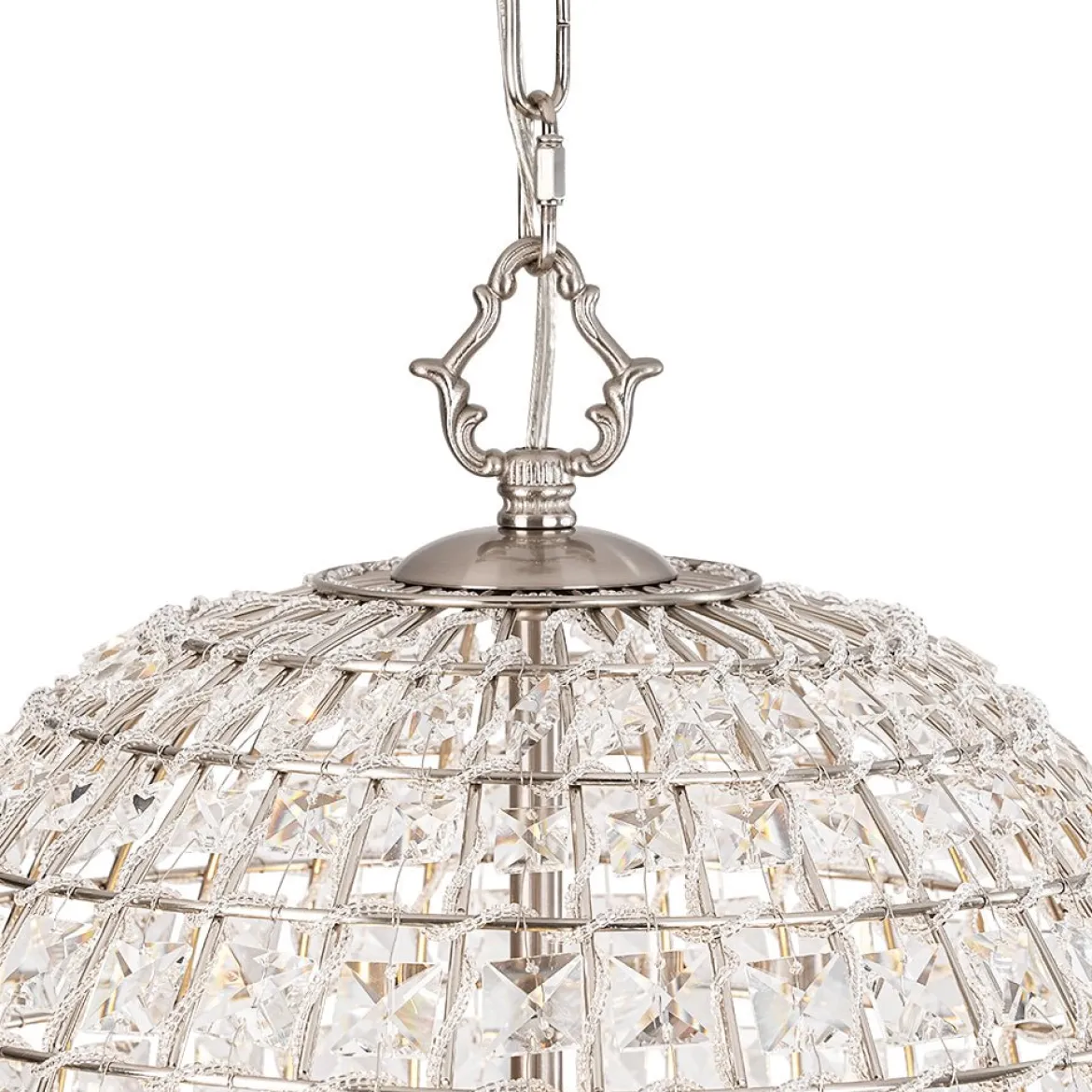 (OpenBox) French Antique Brass Crystal Cage Chandelier