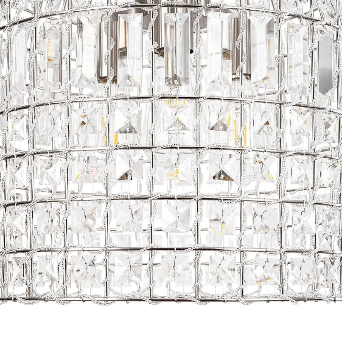 (OpenBox) French Antique Brass Crystal Cage Chandelier