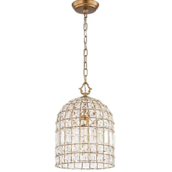 (OpenBox) French Antique Brass Crystal Cage Chandelier