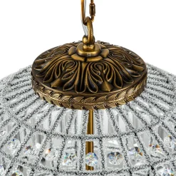 (OpenBox) French Antique Brass Crystal Globe Chandelier