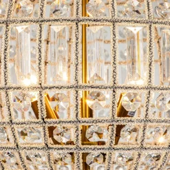 (OpenBox) French Antique Brass Crystal Globe Chandelier