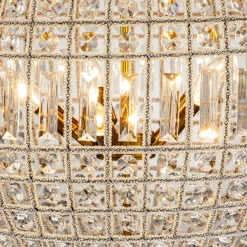 (OpenBox) French Antique Brass Crystal Globe Chandelier