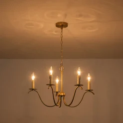 (OpenBox) French Farmhouse 5-Light Brass Candle Style Chandelier