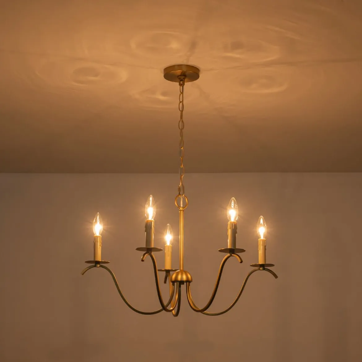 (OpenBox) French Farmhouse 5-Light Brass Candle Style Chandelier