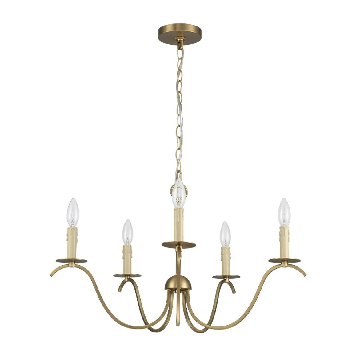 (OpenBox) French Farmhouse 5-Light Brass Candle Style Chandelier