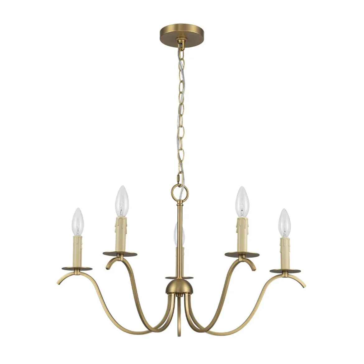 (OpenBox) French Farmhouse 5-Light Brass Candle Style Chandelier