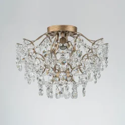 (OpenBox) Glam Bloom Draped Crystal Accented Semi Flush Mount