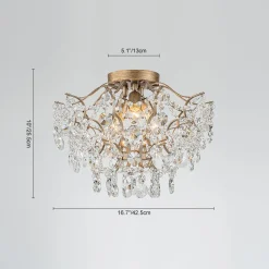 (OpenBox) Glam Bloom Draped Crystal Accented Semi Flush Mount