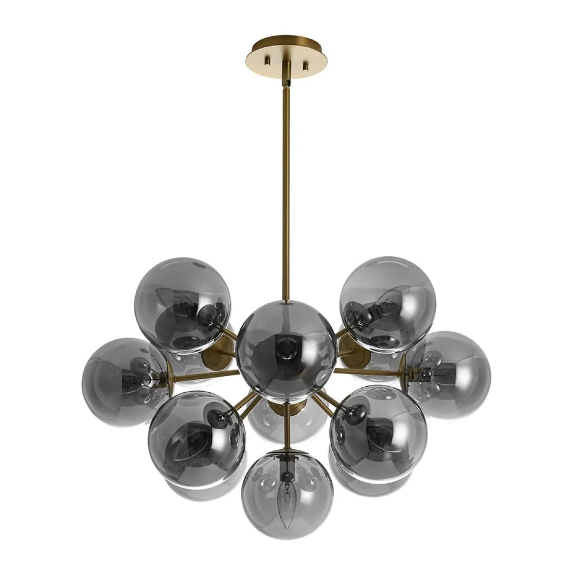 (OpenBox) Glam Dark Pearl Sputnik Smoked Glass Bubble Chandelier Light Fixture