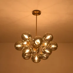 (OpenBox) Glam Dark Pearl Sputnik Smoked Glass Bubble Chandelier Light Fixture