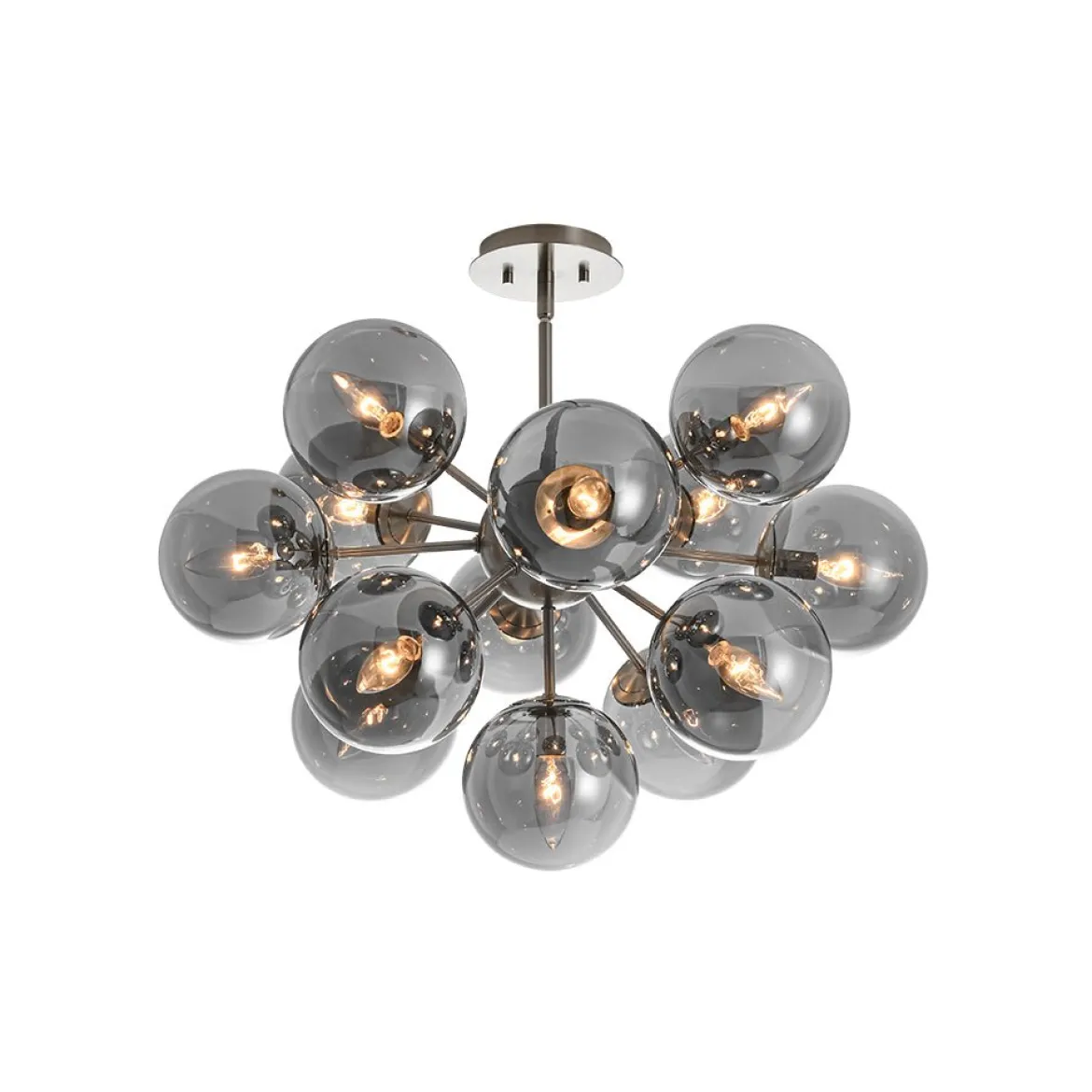 (OpenBox) Glam Dark Pearl Sputnik Smoked Glass Bubble Chandelier Light Fixture