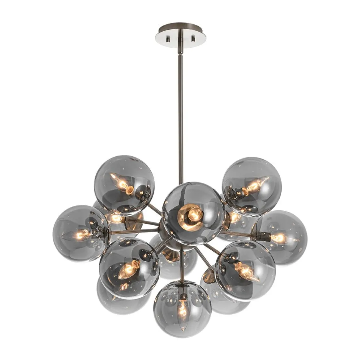 (OpenBox) Glam Dark Pearl Sputnik Smoked Glass Bubble Chandelier Light Fixture