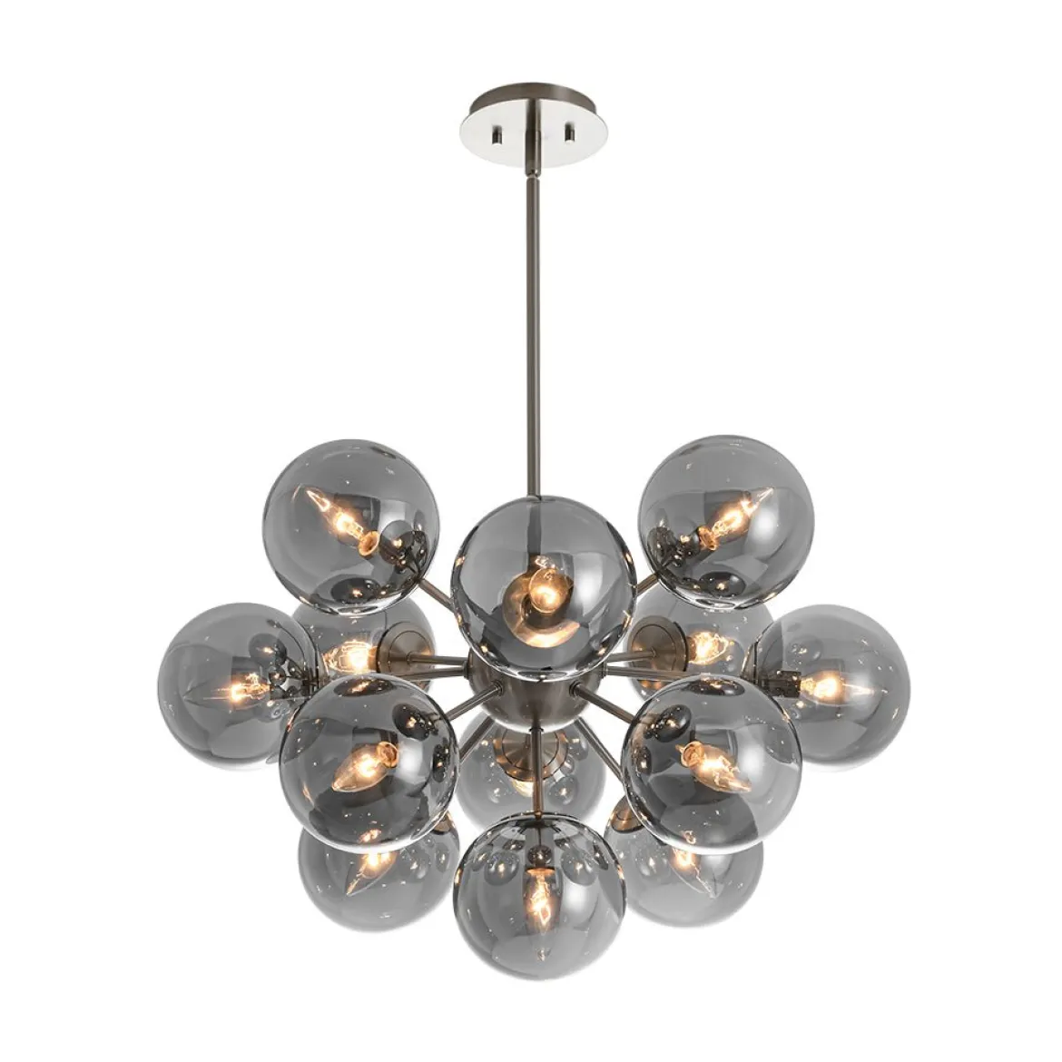 (OpenBox) Glam Dark Pearl Sputnik Smoked Glass Bubble Chandelier Light Fixture