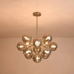 (OpenBox) Glam Dark Pearl Sputnik Smoked Glass Bubble Chandelier Light Fixture