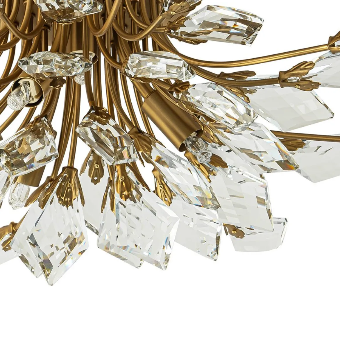 (OpenBox) 4-Light Bloom Crystal Leaf Semi Flush Mount Light