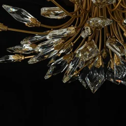 (OpenBox) 4-Light Bloom Crystal Leaf Semi Flush Mount Light
