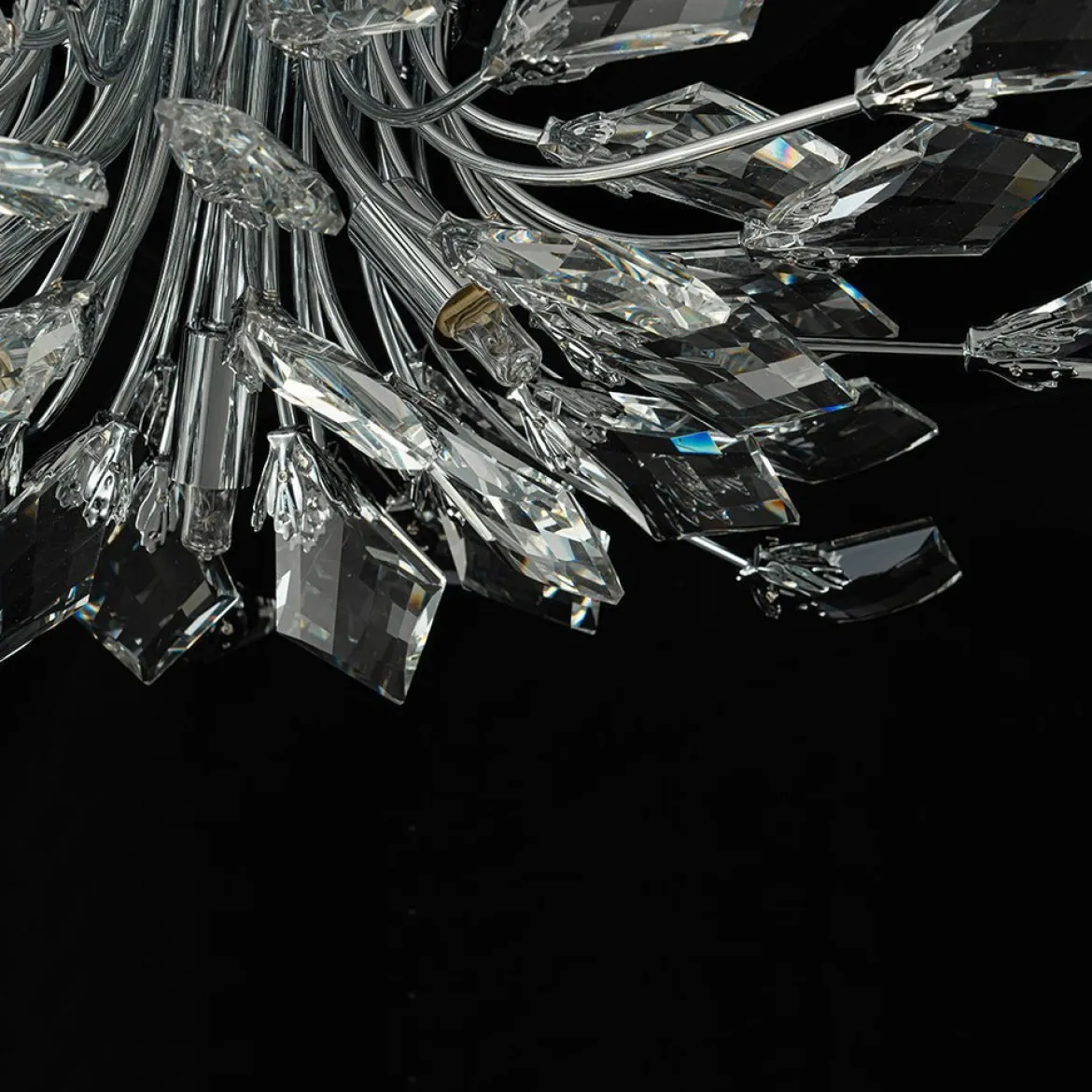 (OpenBox) 4-Light Bloom Crystal Leaf Semi Flush Mount Light